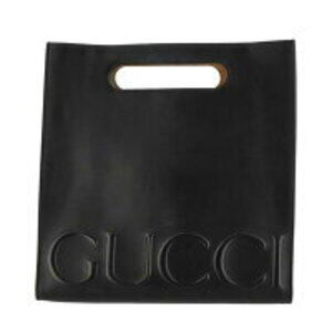 GUCCI logo leather tote bag black